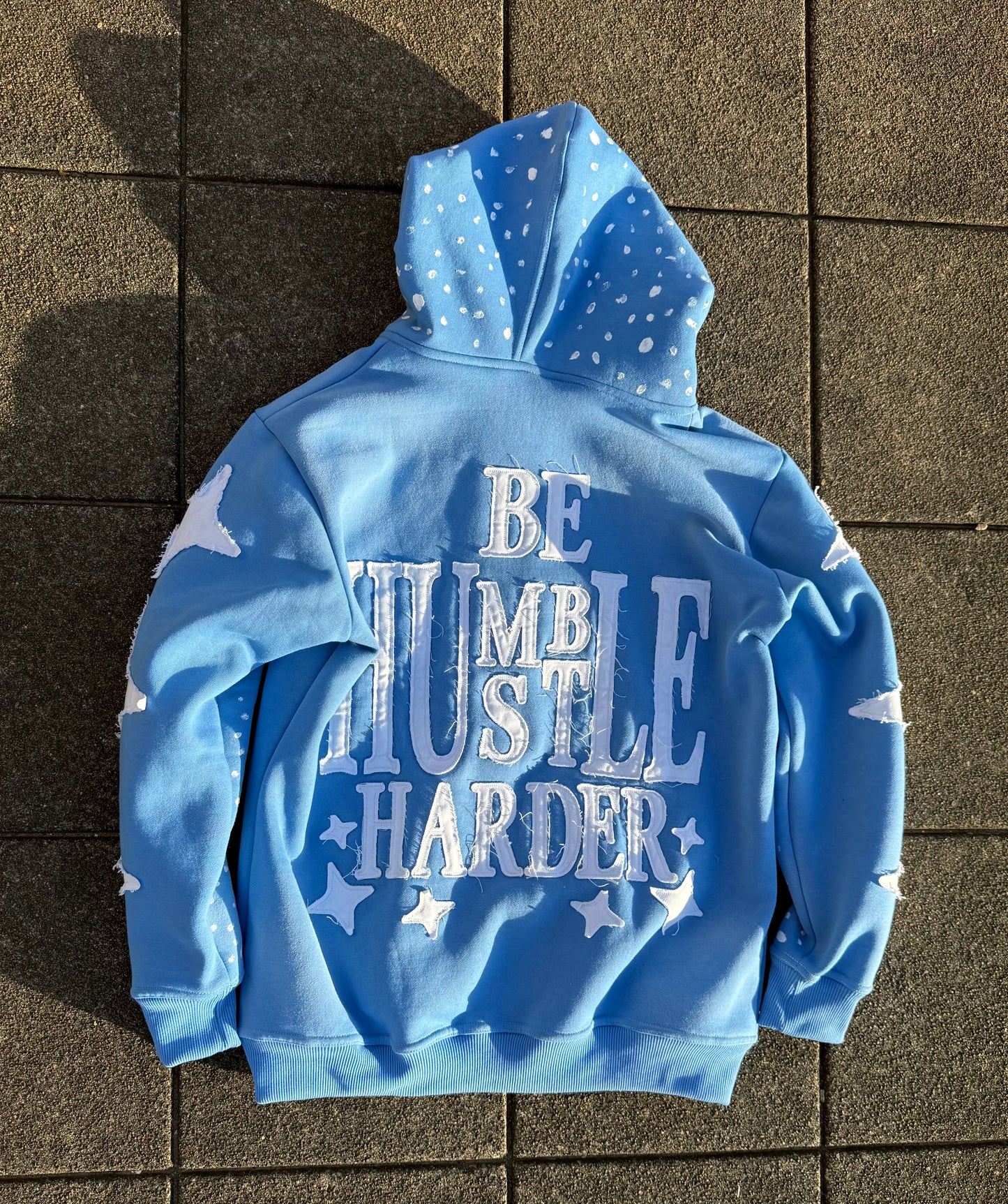 Blue (HUSTLE) Zip-Up Hoodie